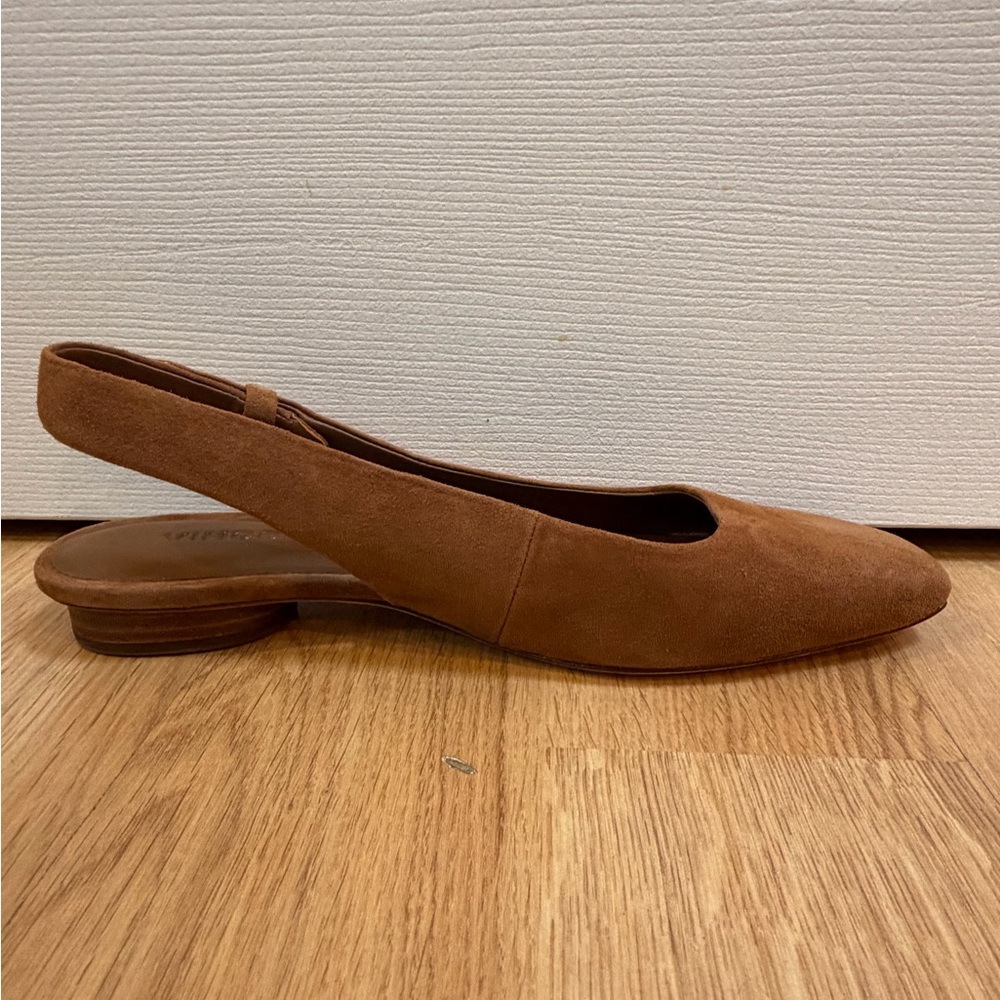 Vince Camel Gracy Suede Square Toe Sling Back Shoes Size 7.5 - Picture 2 of 9